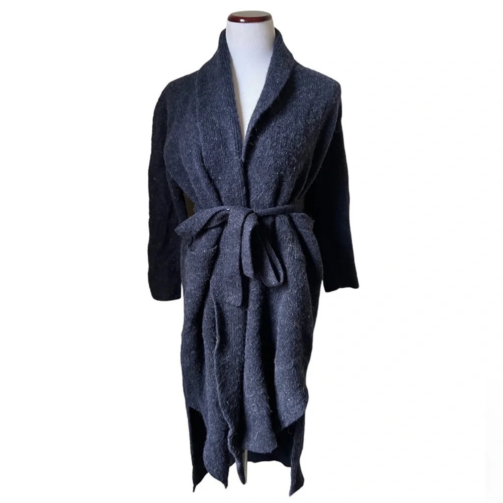 Peruvian Connection Navy Blue Duster Sweater, size medium